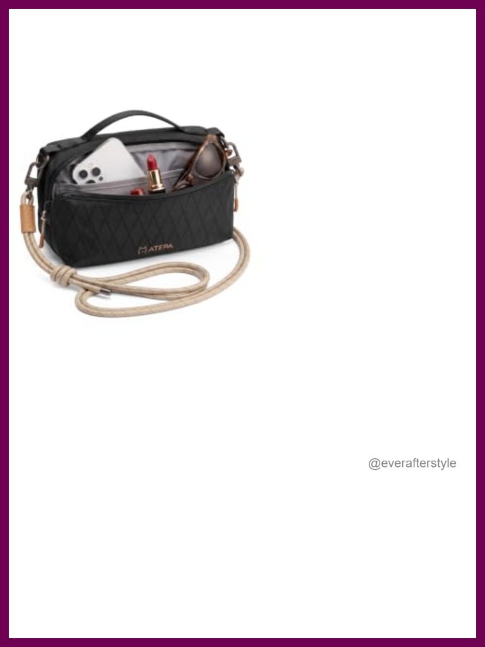 Waterproof Nylon Crossbody Sling Bag with Water Bottle Holder for Hiking Travel